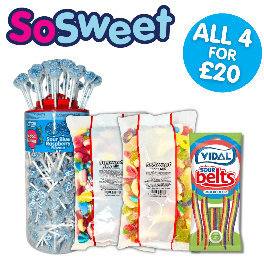 Buy SoSweet's 2kg Fizzy, Jelly Sweets + Vidal Lotta Lollies Bundle