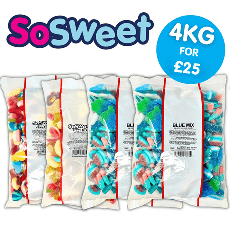 4kg for £25 - 2x Blue, 1x Fizzy, 1x Jelly