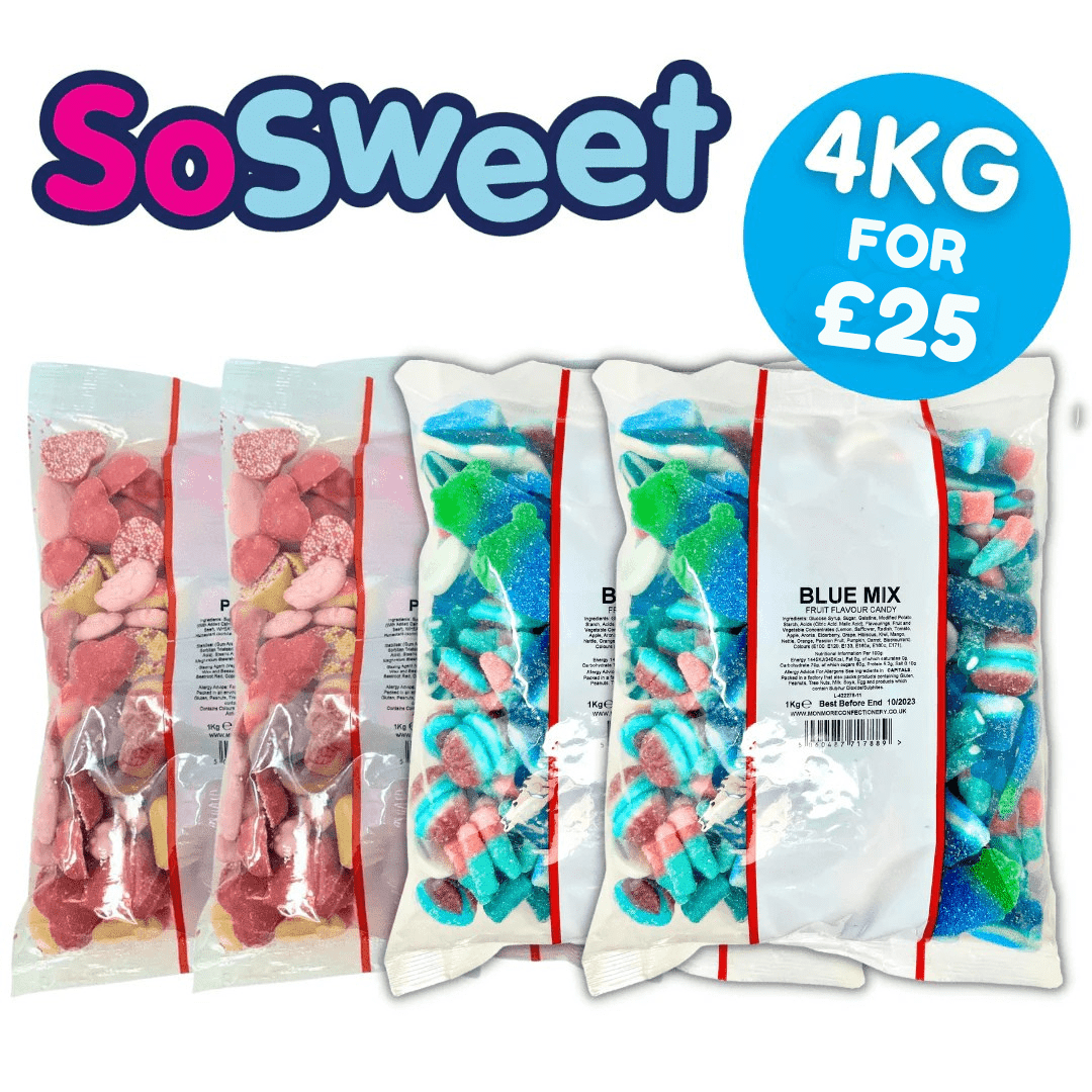 4kg for £25 - 2x Blue, 2x Pink