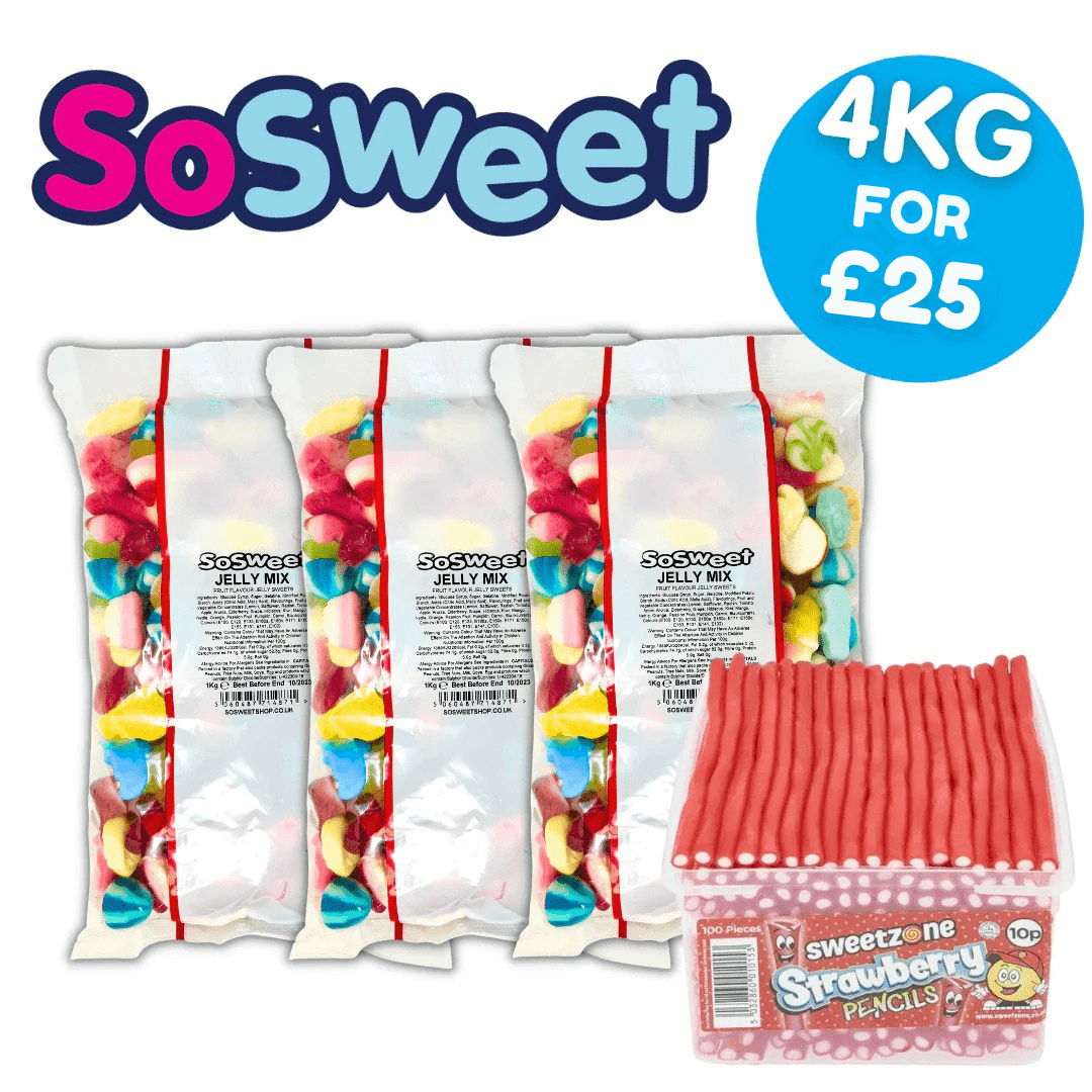 4kg for £25 - 3x Jelly, + SweetzonePencil Tub (100pcs)