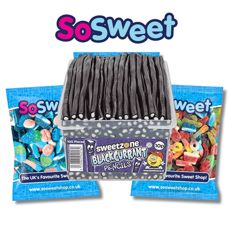 4kg for £25 - Jelly, Fizzy, Blue, Sweetzone Blackcurrant Pencil