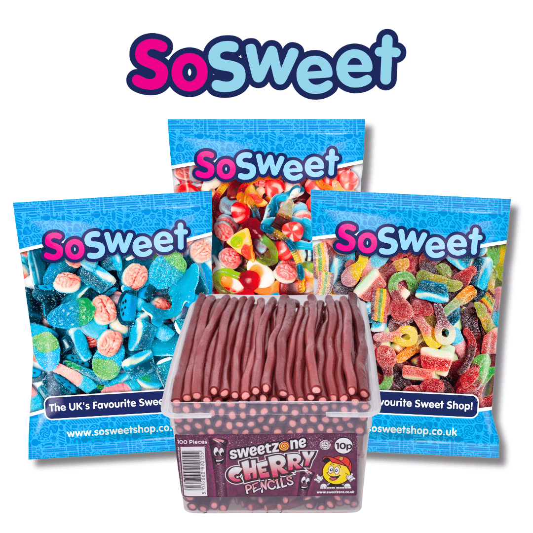 4kg for £25 - Jelly, Fizzy, Blue, Sweetzone Cherry Pencil