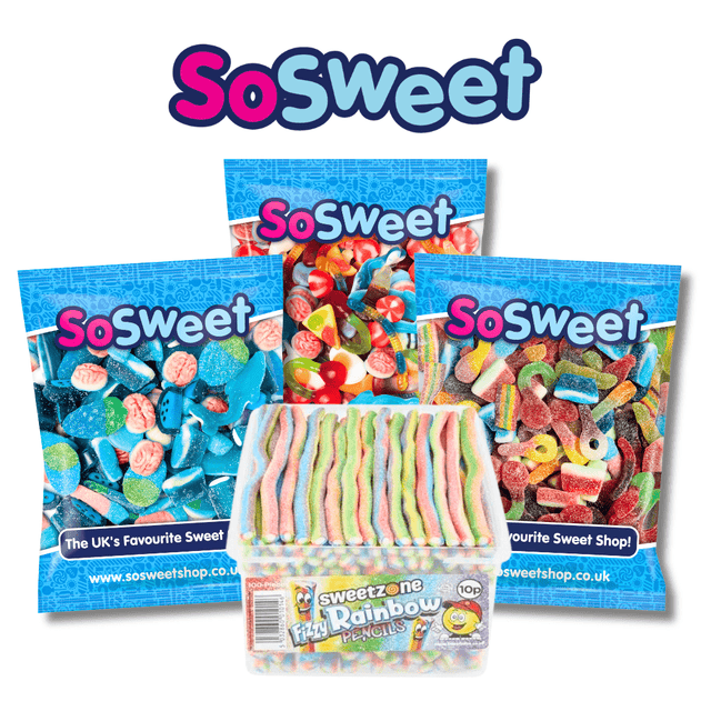 4kg for £25 - Jelly, Fizzy, Blue, Sweetzone Fizzy Rainbow Pencil