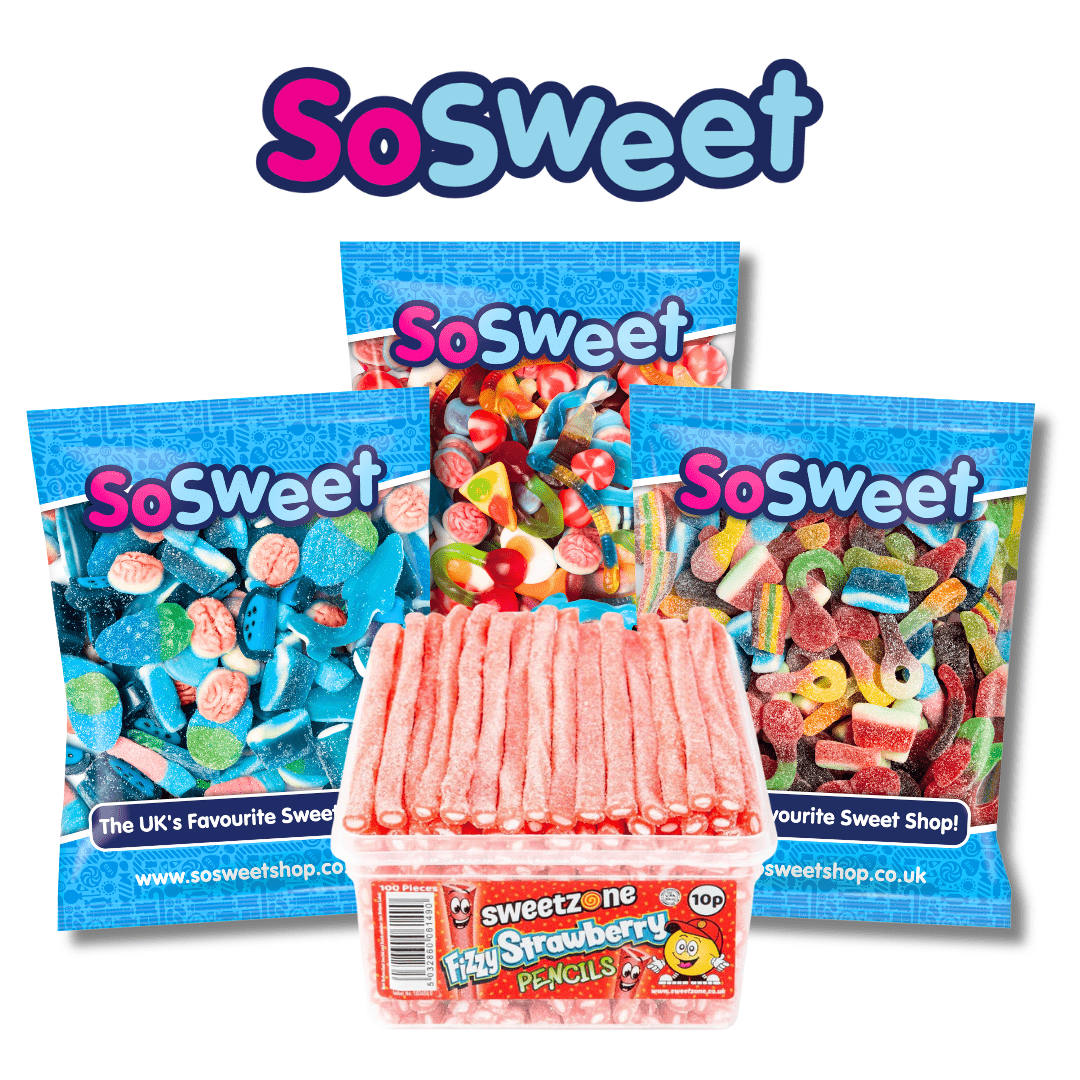 4kg for £25 - Jelly, Fizzy, Blue, Sweetzone Fizzy Strawberry Pencil