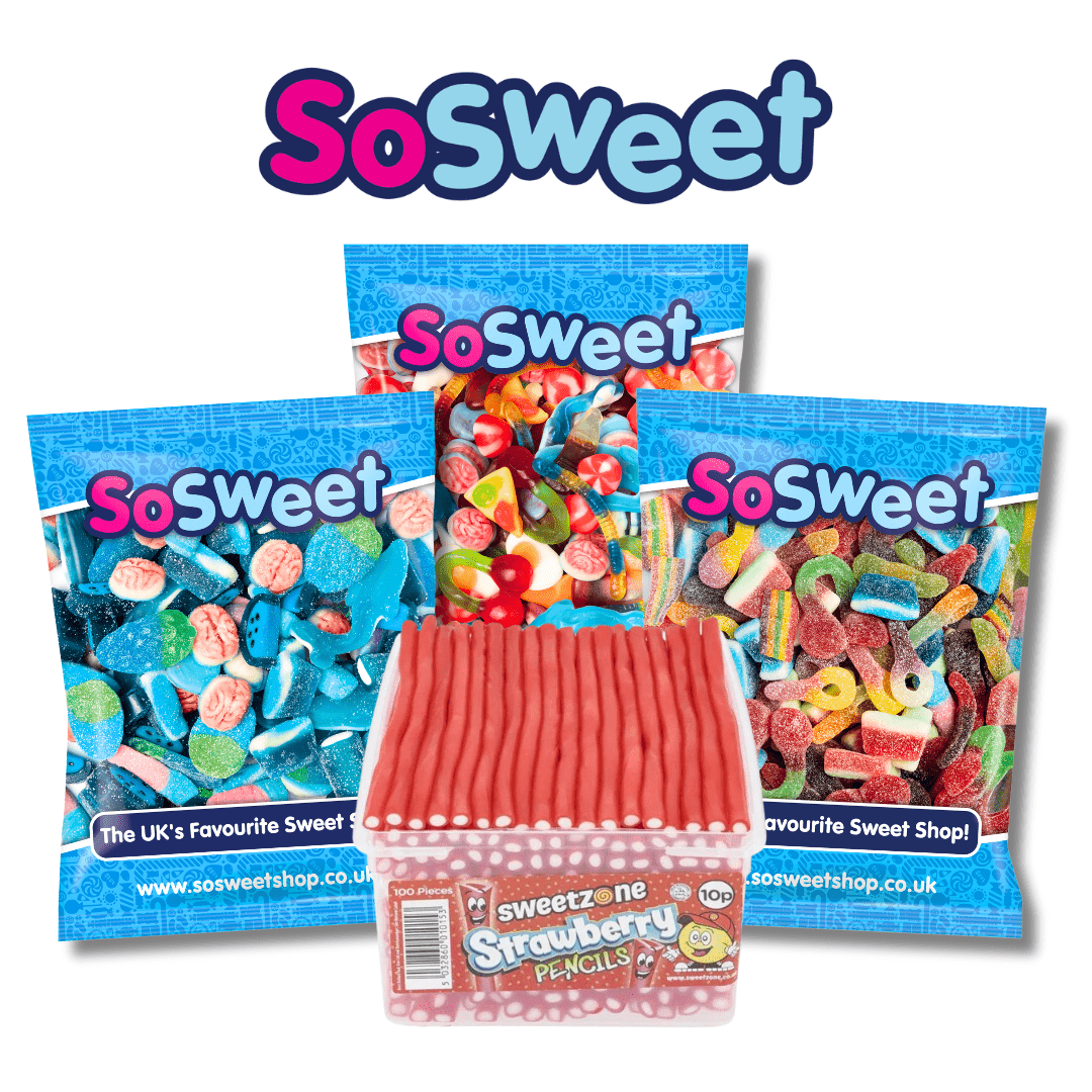 4kg for £25 - Jelly, Fizzy, Blue, Sweetzone Strawberry Pencil