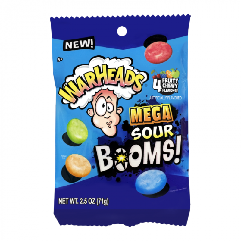 Warheads Mega Sour Booms Peg Bag (71g)