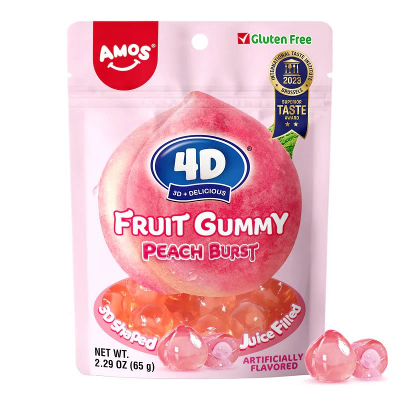 Amos 4D Fruit Gummy Peach Burst Peg Bag (170g)