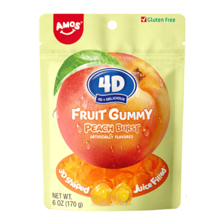 Amos 4D Fruit Gummy Peach Burst Peg Bag (170g)