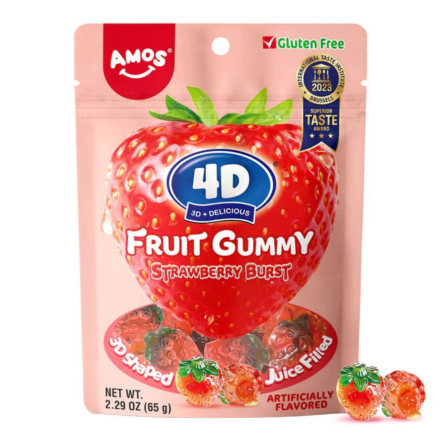 Amos 4D Fruit Gummy Strawberry Burst Peg Bag (170g)