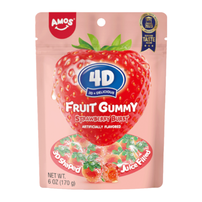 Amos 4D Fruit Gummy Strawberry Burst Peg Bag (170g)