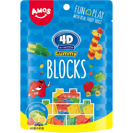 Amos 4D Gummy Blocks Peg Bag (198g)