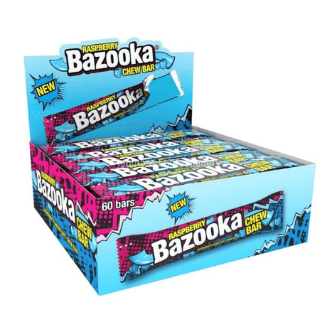 Bazooka Raspberry Chew Bar (Case of 60) 14g