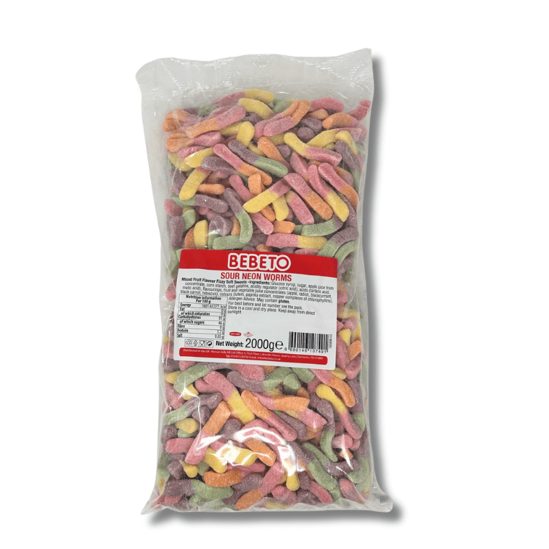 Bebeto Bag Fizzy Sour Neon Worms (2kg)