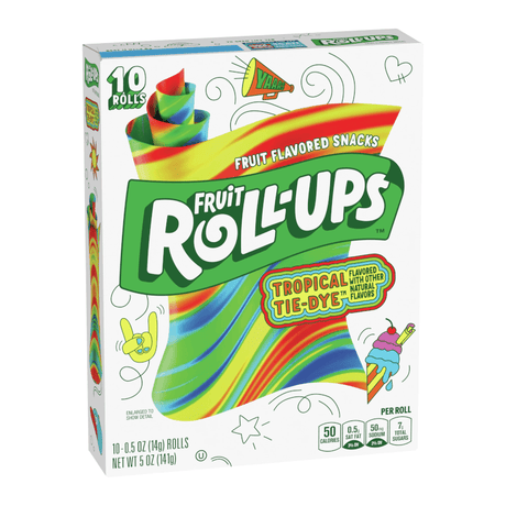 Betty Crocker Fruit Roll Ups Tropical Tie - Dye (141g - 10 Rolls)