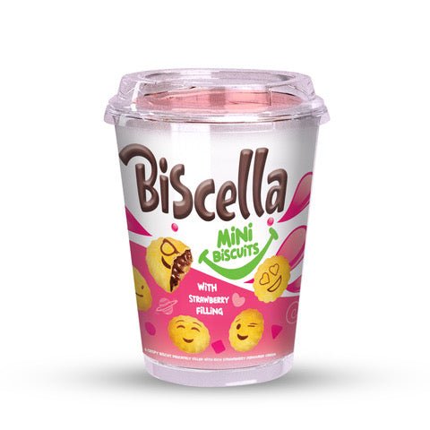 Biscella Mini Biscuits with Strawberry Filling (125g)