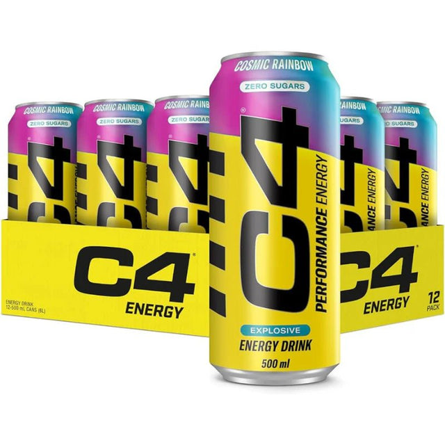 C4 Energy Cosmic Rainbow Zero Sugar Can (500ml) PMP £1.59 (case of 12)