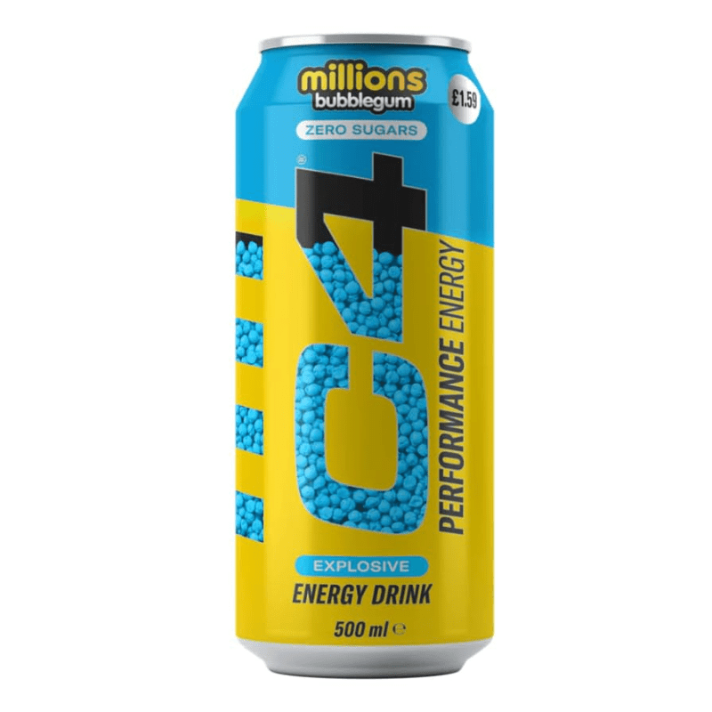 C4 Energy Millions Bubblegum Zero Sugar Can (500ml) PMP £1.59