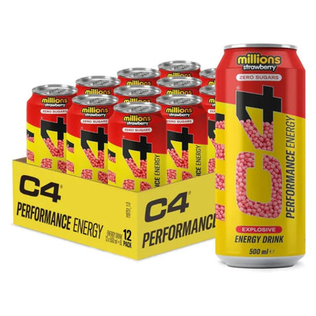 C4 Energy Millions Strawberry Zero Sugar Can (500ml) PMP £1.59 (case of 12)