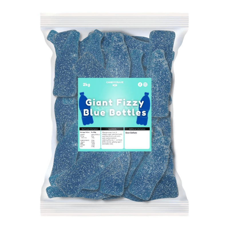 CandyCrave Giant Fizzy Blue Bottles (2kg) – SoSweet