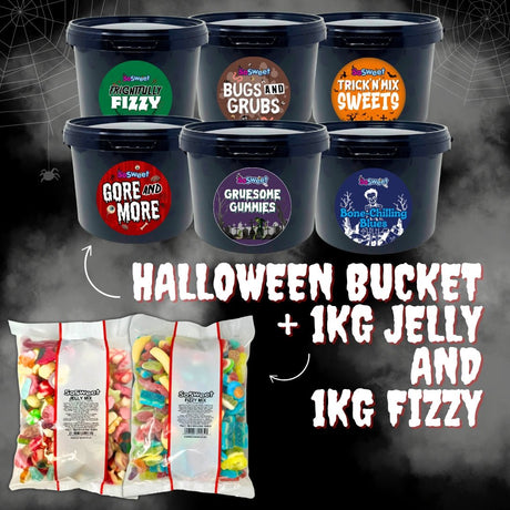 Halloween Bucket + 1kg Fizzy + 1kg Jelly