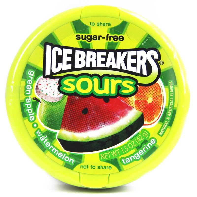 Ice Breakers Sours Watermelon, Green Apple and Tangerine (42g) – SoSweet