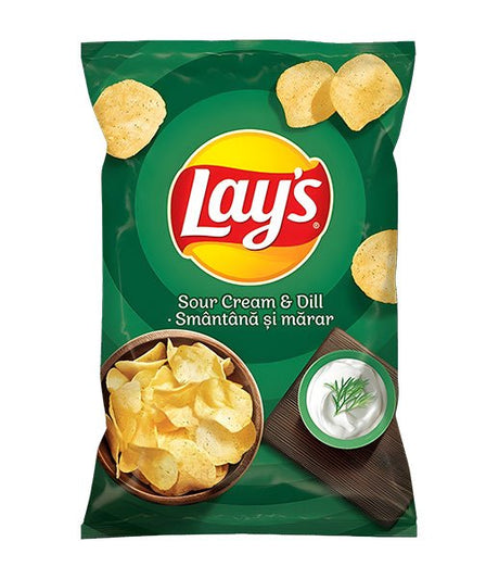 Lays Sour Cream & Dill Crisps (125g)