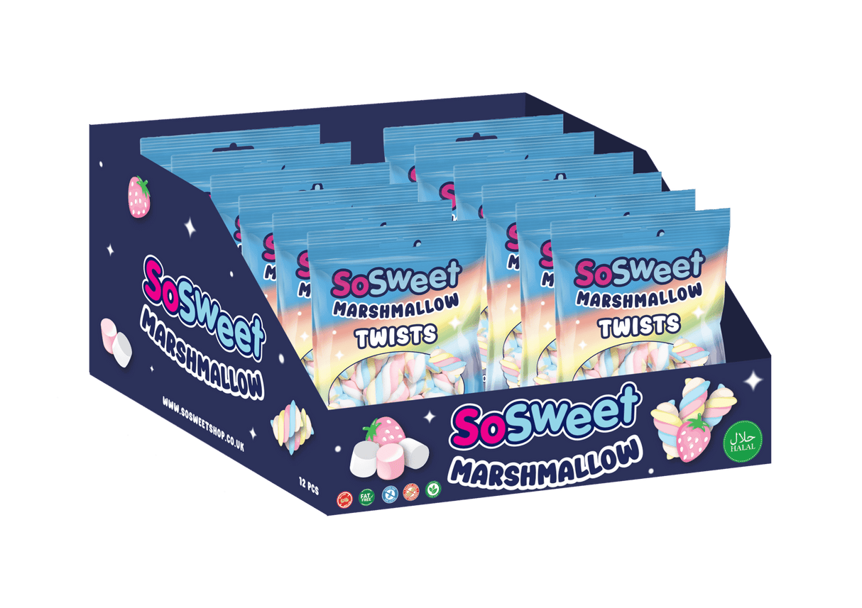 SoSweet Marshmallow Twists Bag (140g) case of 12