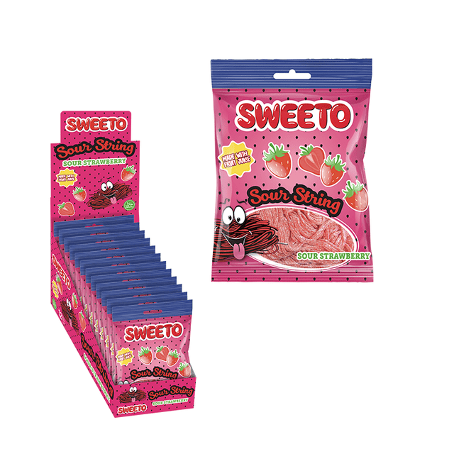 Sweeto Sour String Strawberry (80g) (Case of 12)