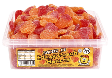 Sweetzone Tub Fizzy Peach Hearts (700g)