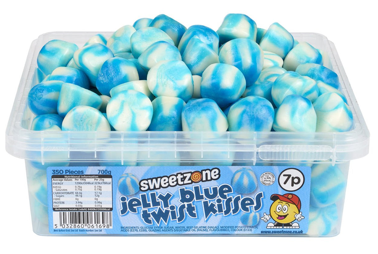 Sweetzone Tub Jelly Blue Twist Kisses (700g)