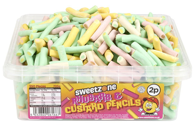 Sweetzone Tub Rhubarb & Custard Pencils (700g)