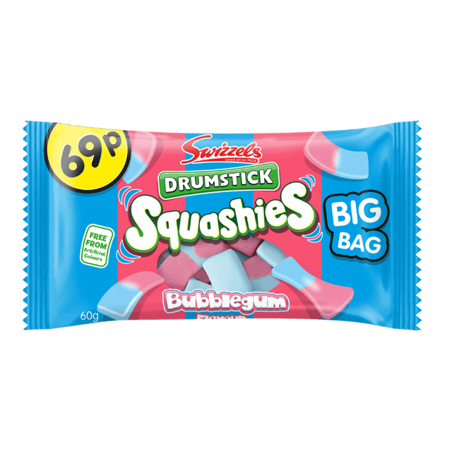 Swizzels Squashies Bubblegum Pillow Pack (60g) PMP 69p