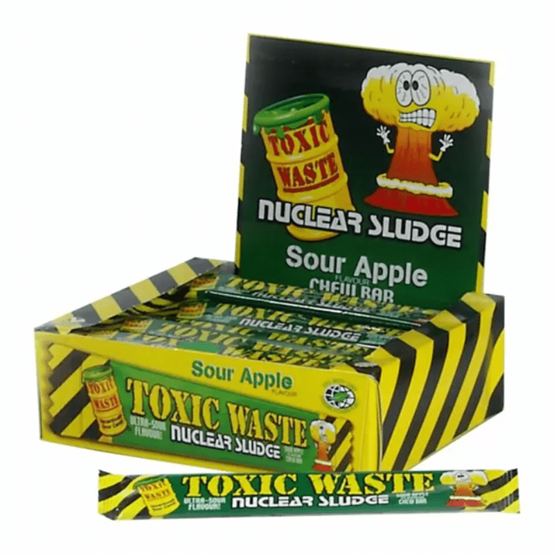 Toxic Waste Nuclear Sludge Sour Apple Chew Bars - Box of 50 – SoSweet